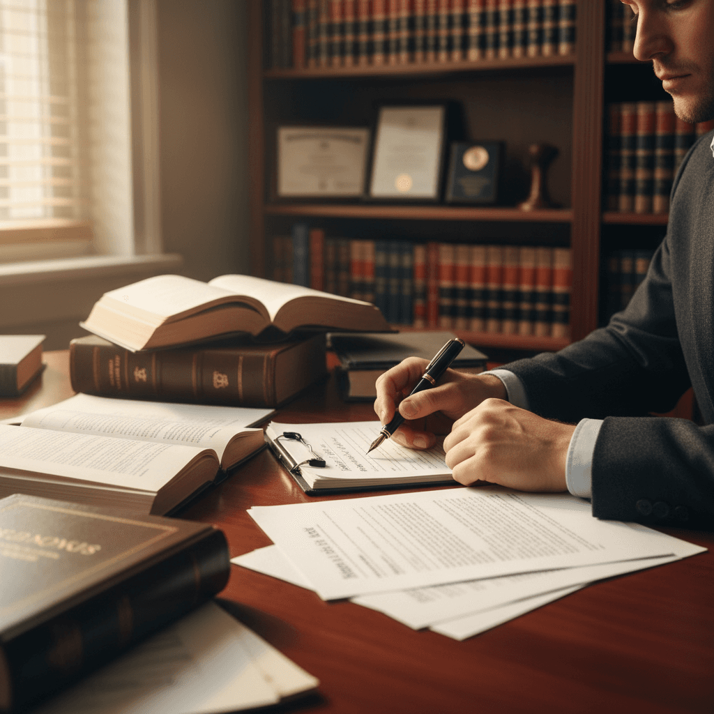 Gavel on a polished wooden desk in a judicial setting